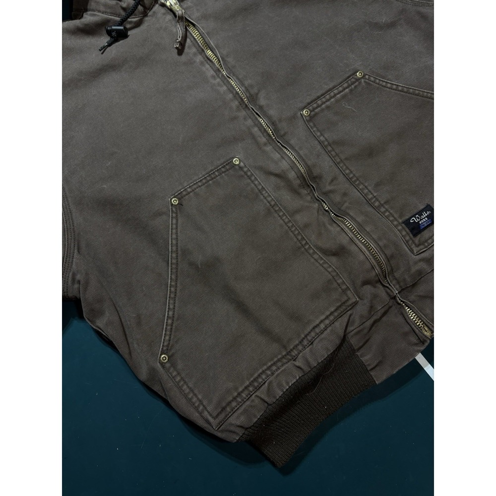 Vintage Walls Work Wear Jacket Men's Large Brown Duck Canvas Fleece Lined Hooded - Picture 6 of 14